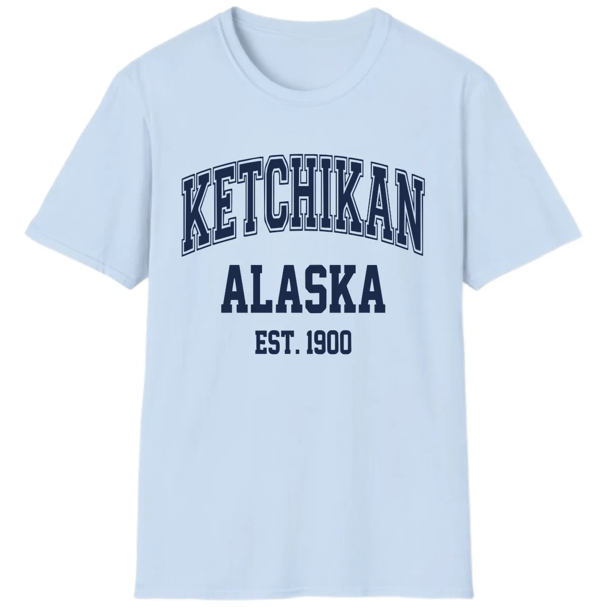 Ketchikan Alaska Est 1900 T-Shirt in Light Blue