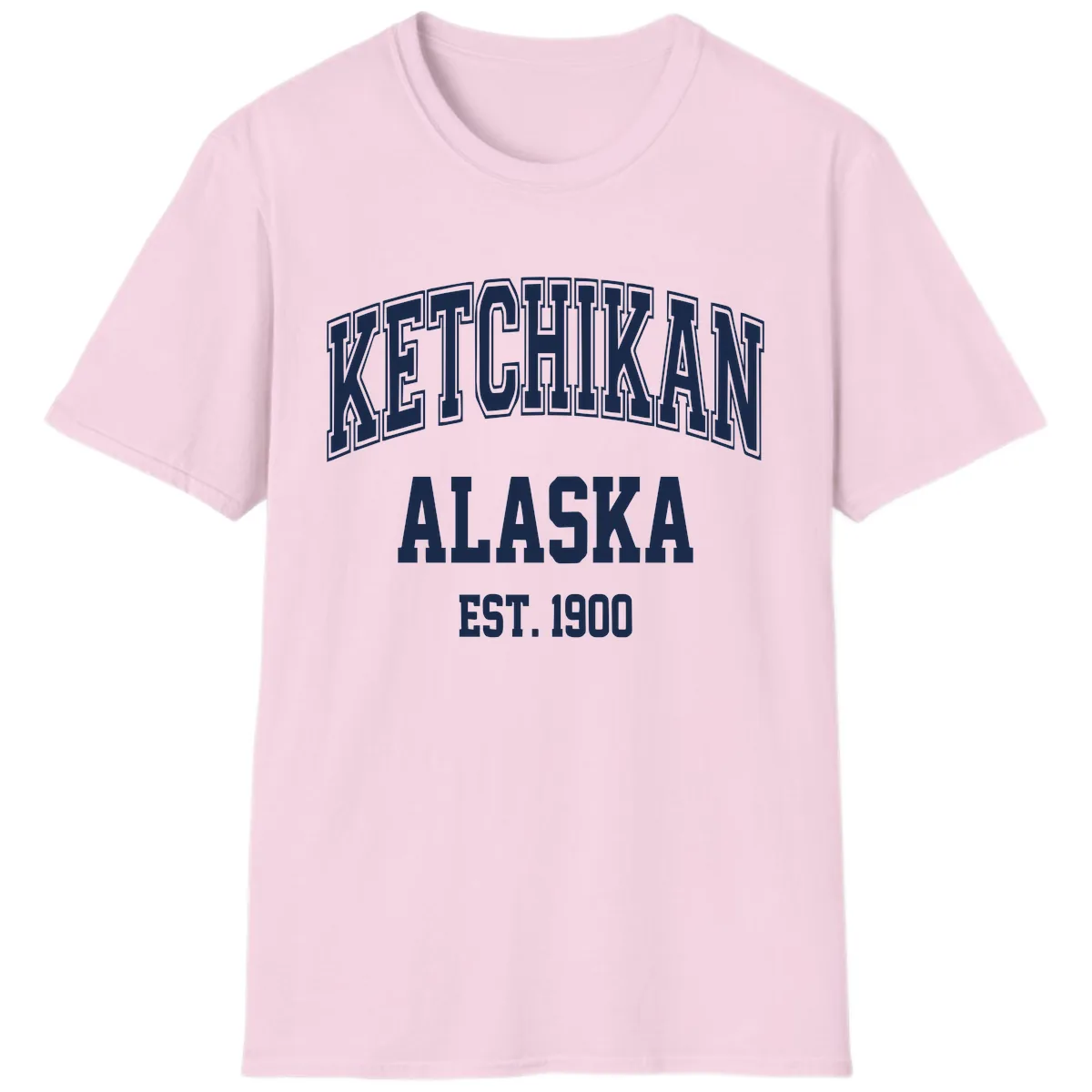 Ketchikan Alaska Est 1900 T-Shirt in Light Pink