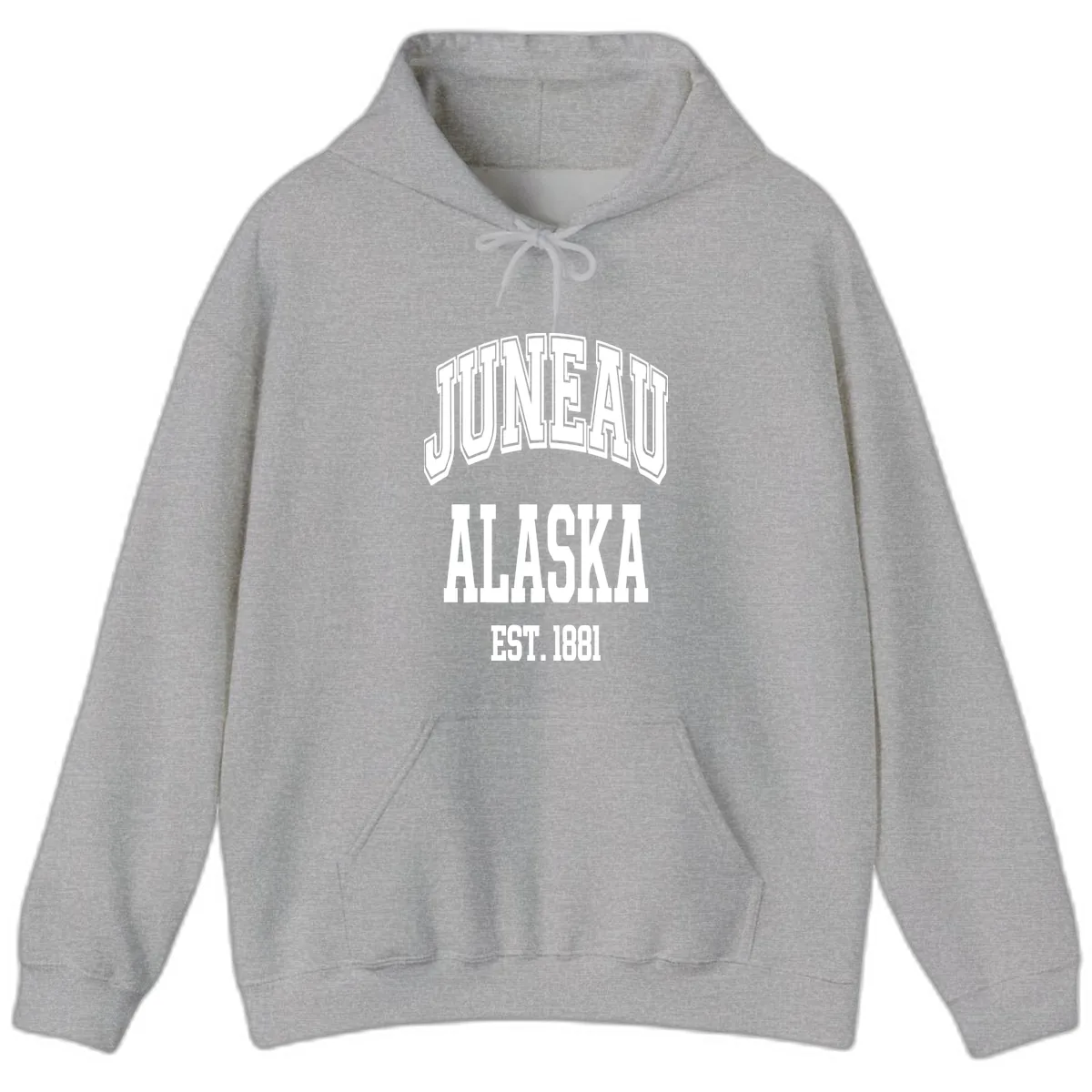 Juneau At Alaska Est 1881 Hoodie in Sport Grey