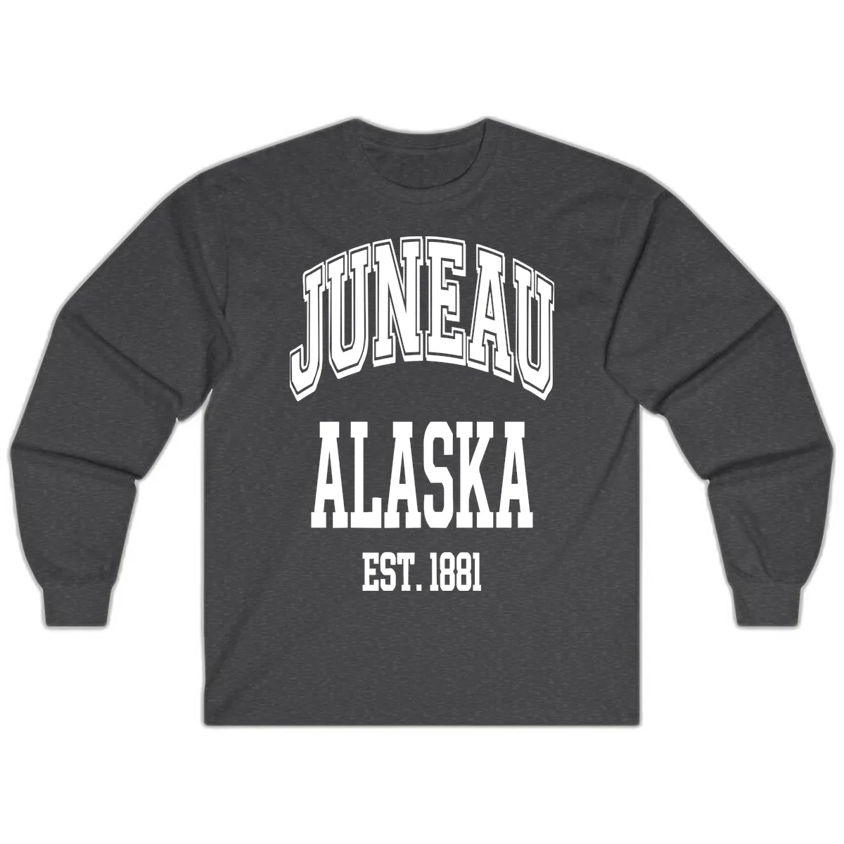 Juneau At Alaska Est 1881 Long Sleeve in Dark Heather