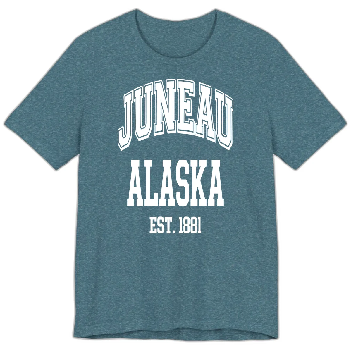 Juneau At Alaska Est 1881 Premium T-Shirt in Heather Deep Teal