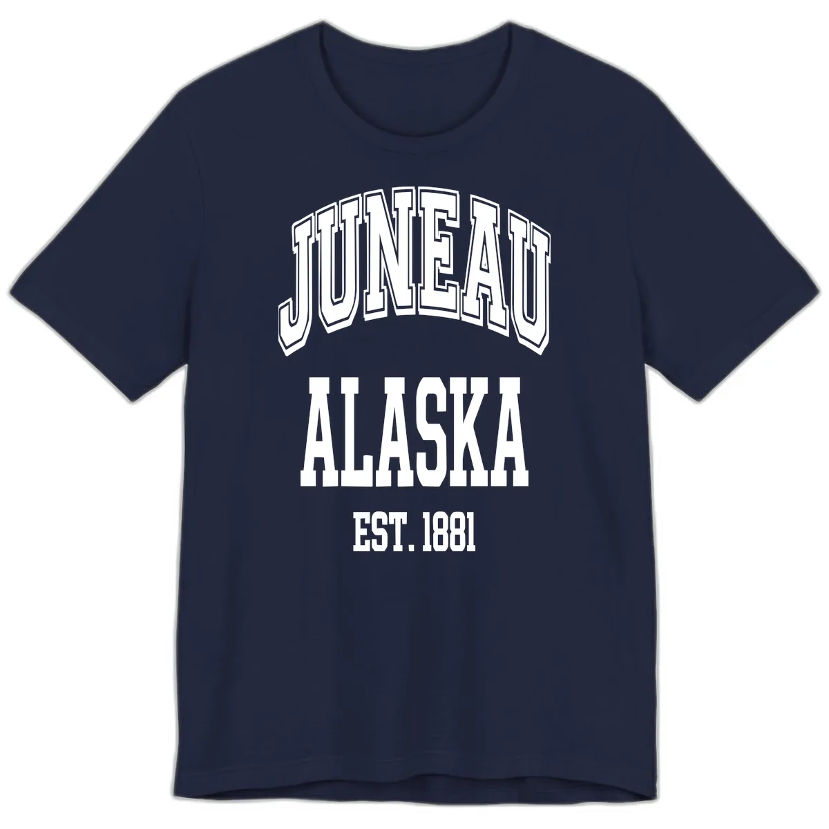 Juneau At Alaska Est 1881 Premium T-Shirt in Navy
