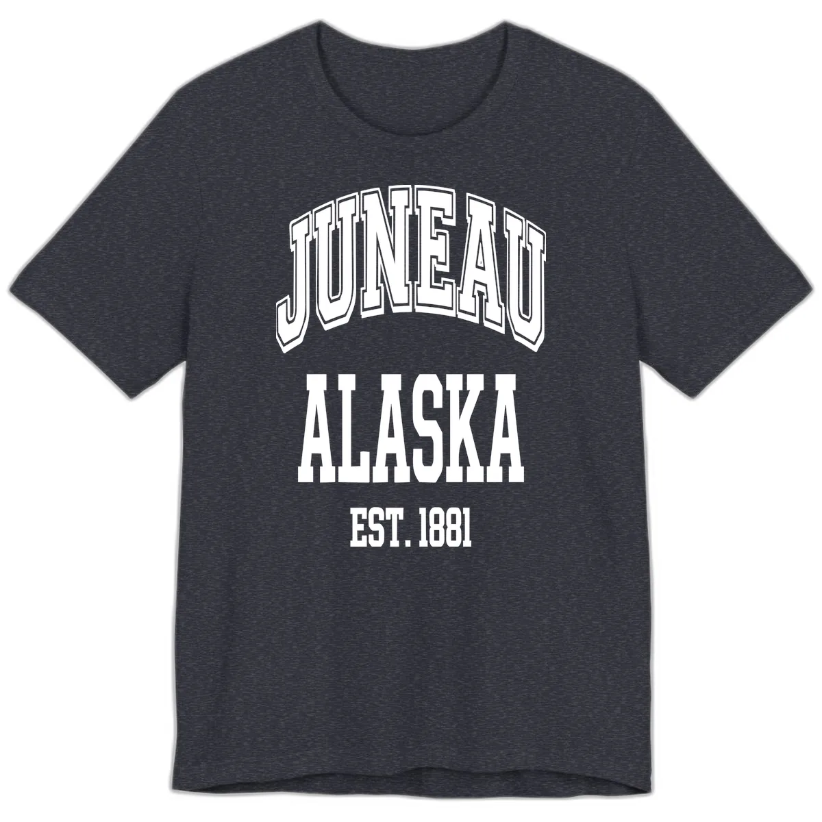Juneau At Alaska Est 1881 Premium T-Shirt in Heather Navy