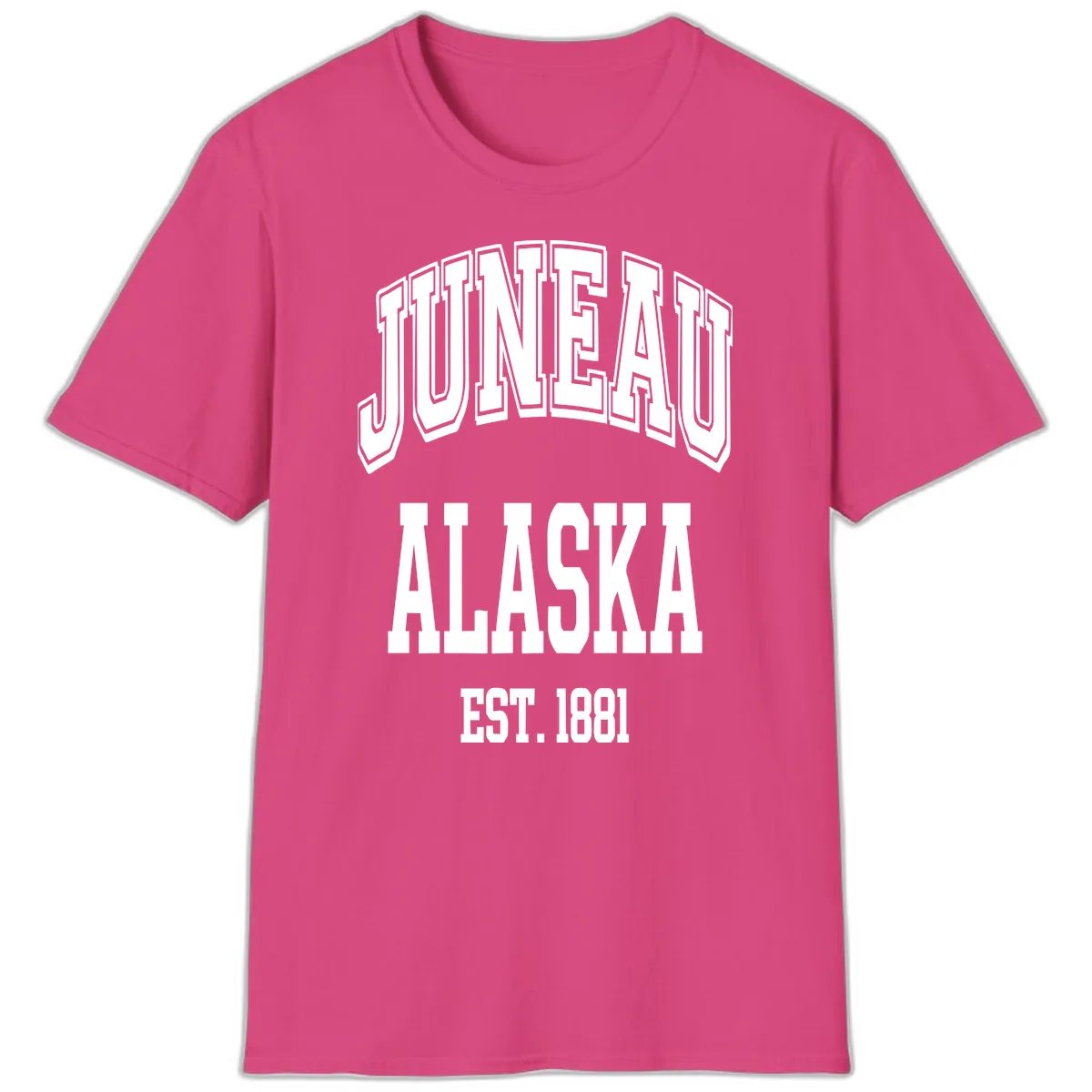 Juneau At Alaska Est 1881 T-Shirt in Heliconia