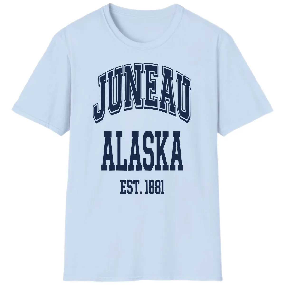 Juneau At Alaska Est 1881 T-Shirt in Light Blue