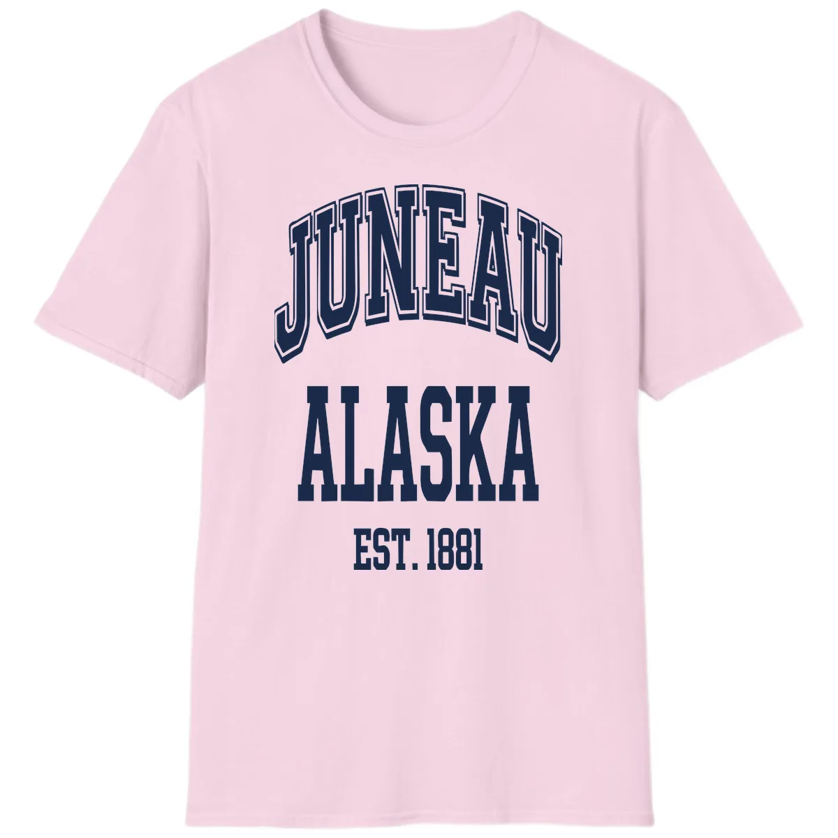 Juneau At Alaska Est 1881 T-Shirt in Light Pink