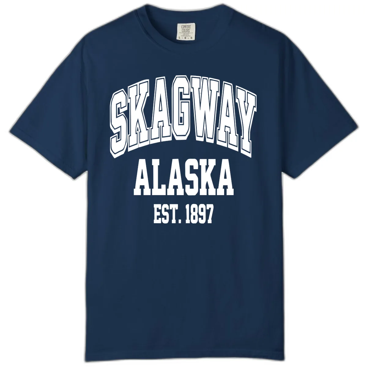 Skagway Alaska Established 1897 Comfort Color in Navy