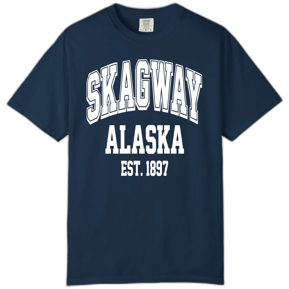 Skagway Alaska Established 1897 Comfort Color in True Navy