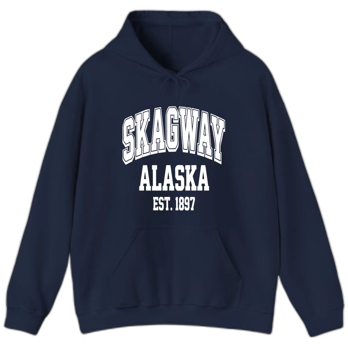 Skagway Alaska Established 1897 Hoodie in Navy