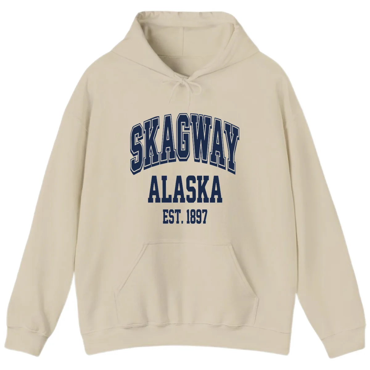 Skagway Alaska Established 1897 Hoodie in Sand