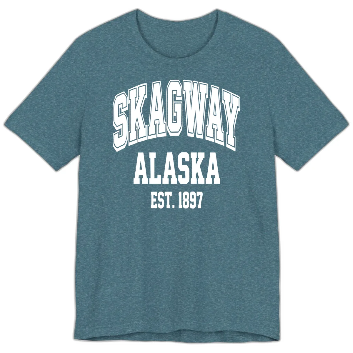 Skagway Alaska Established 1897 Premium T-Shirt in Heather Deep Teal