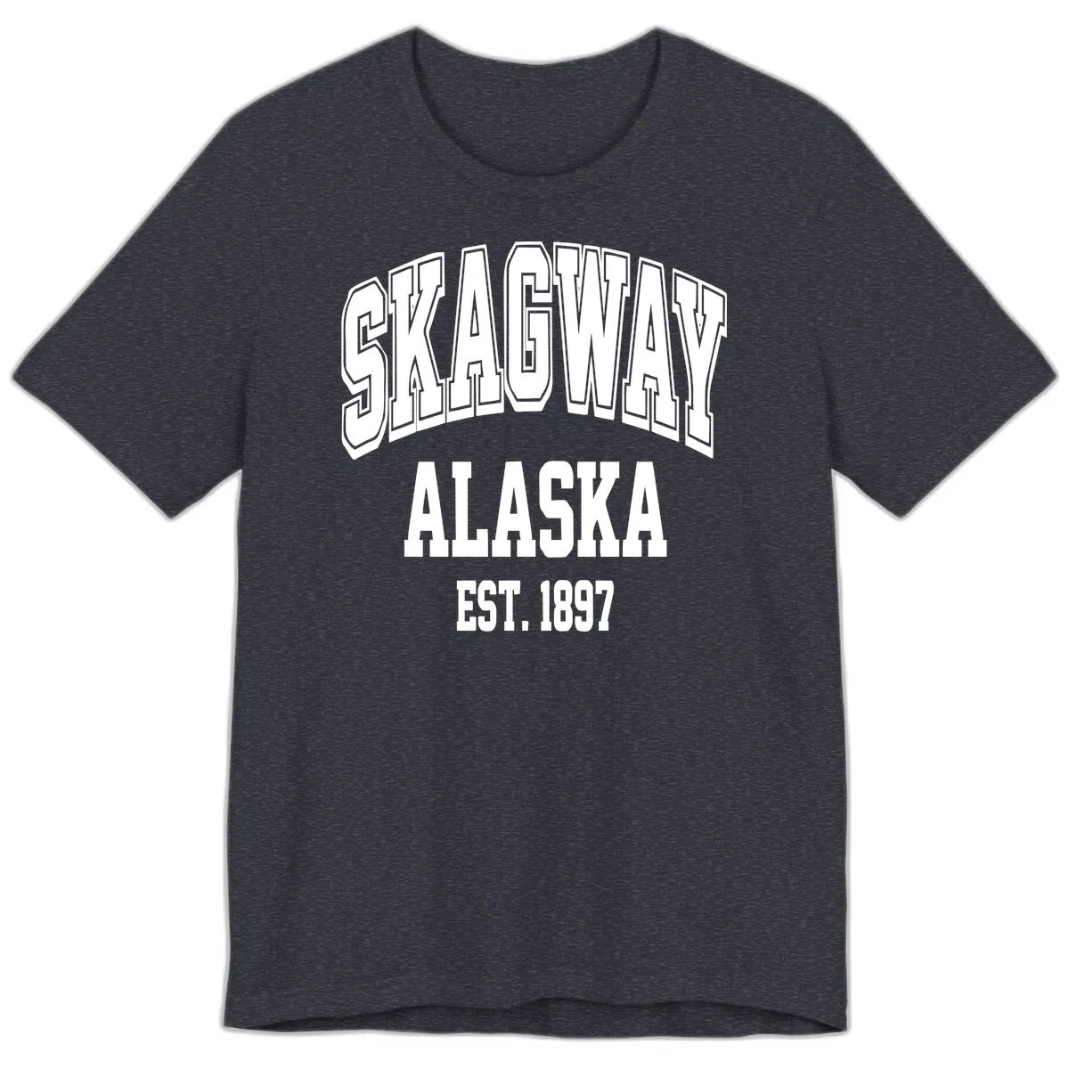 Skagway Alaska Established 1897 Premium T-Shirt in Heather Navy