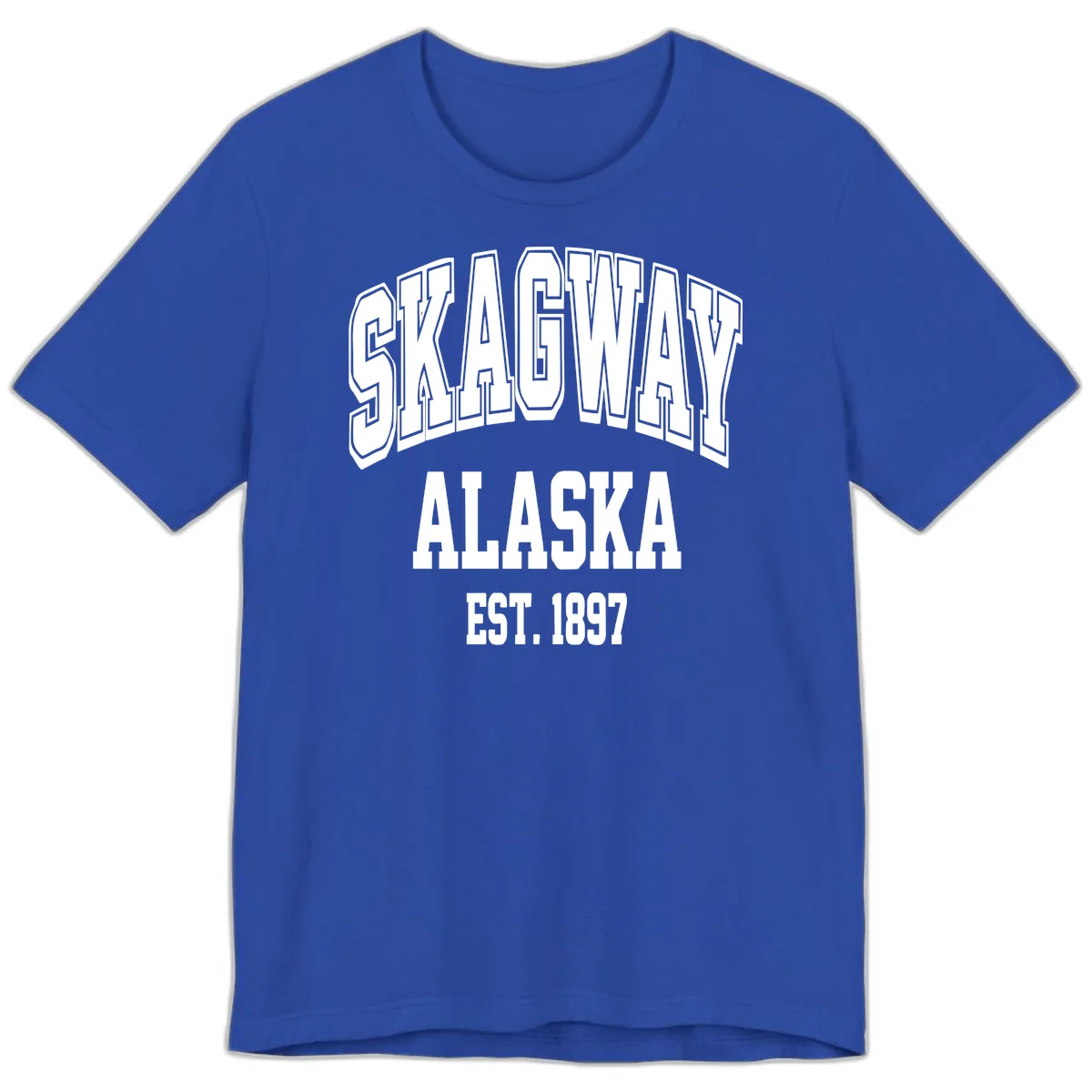 Skagway Alaska Established 1897 Premium T-Shirt in True Royal