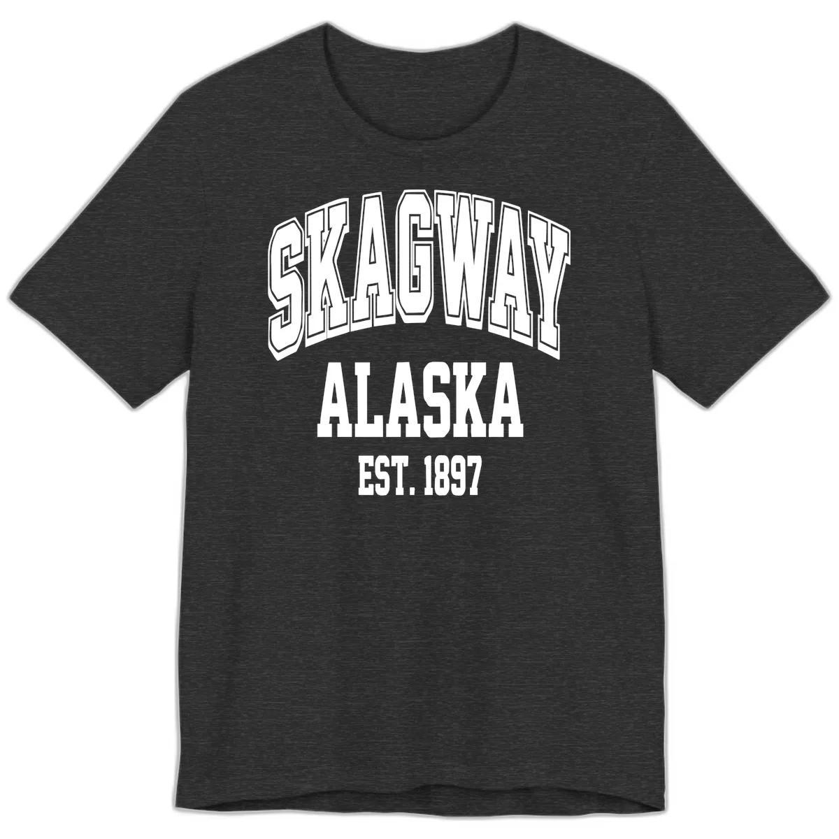 Skagway Alaska Established 1897 Premium T-Shirt in Dark Grey Heather
