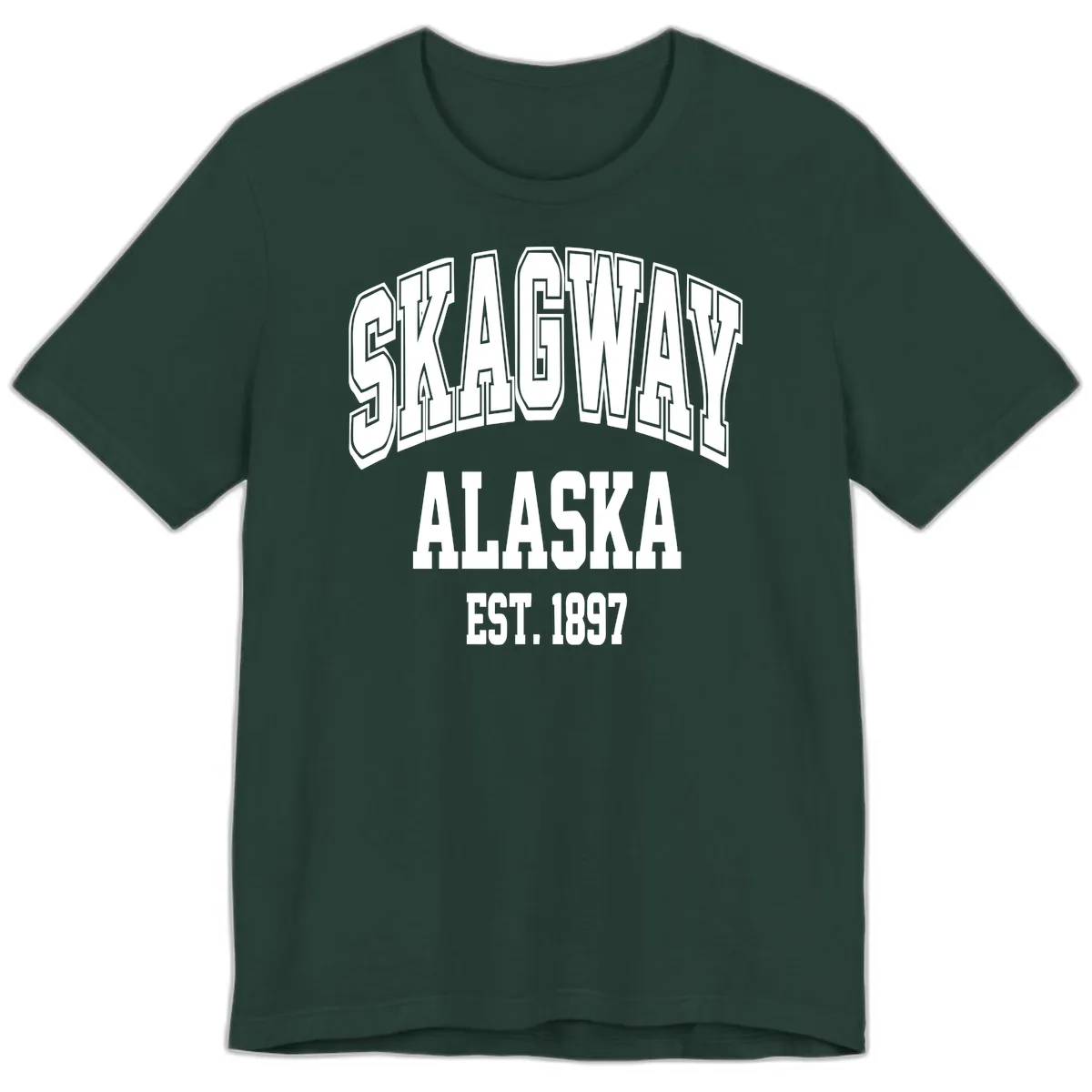 Skagway Alaska Established 1897 Premium T-Shirt in Forest