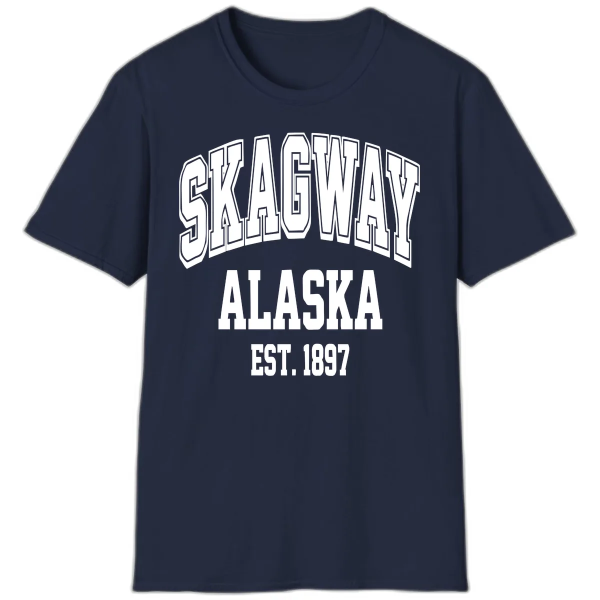 Skagway Alaska Established 1897 T-Shirt in Navy