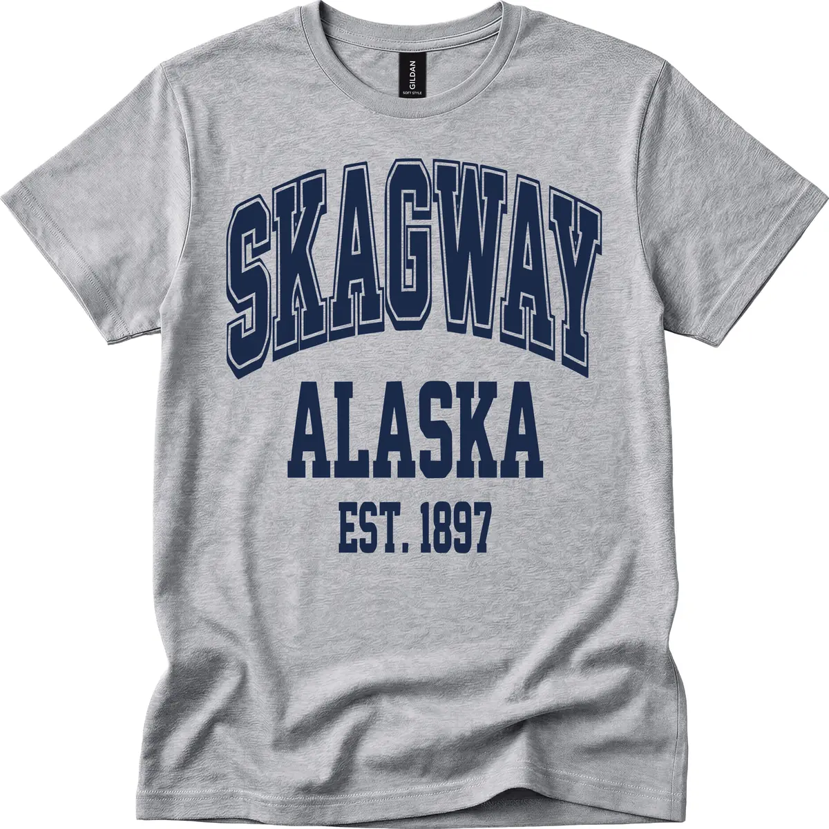 Skagway Alaska Established 1897 T-Shirt in Sport Grey