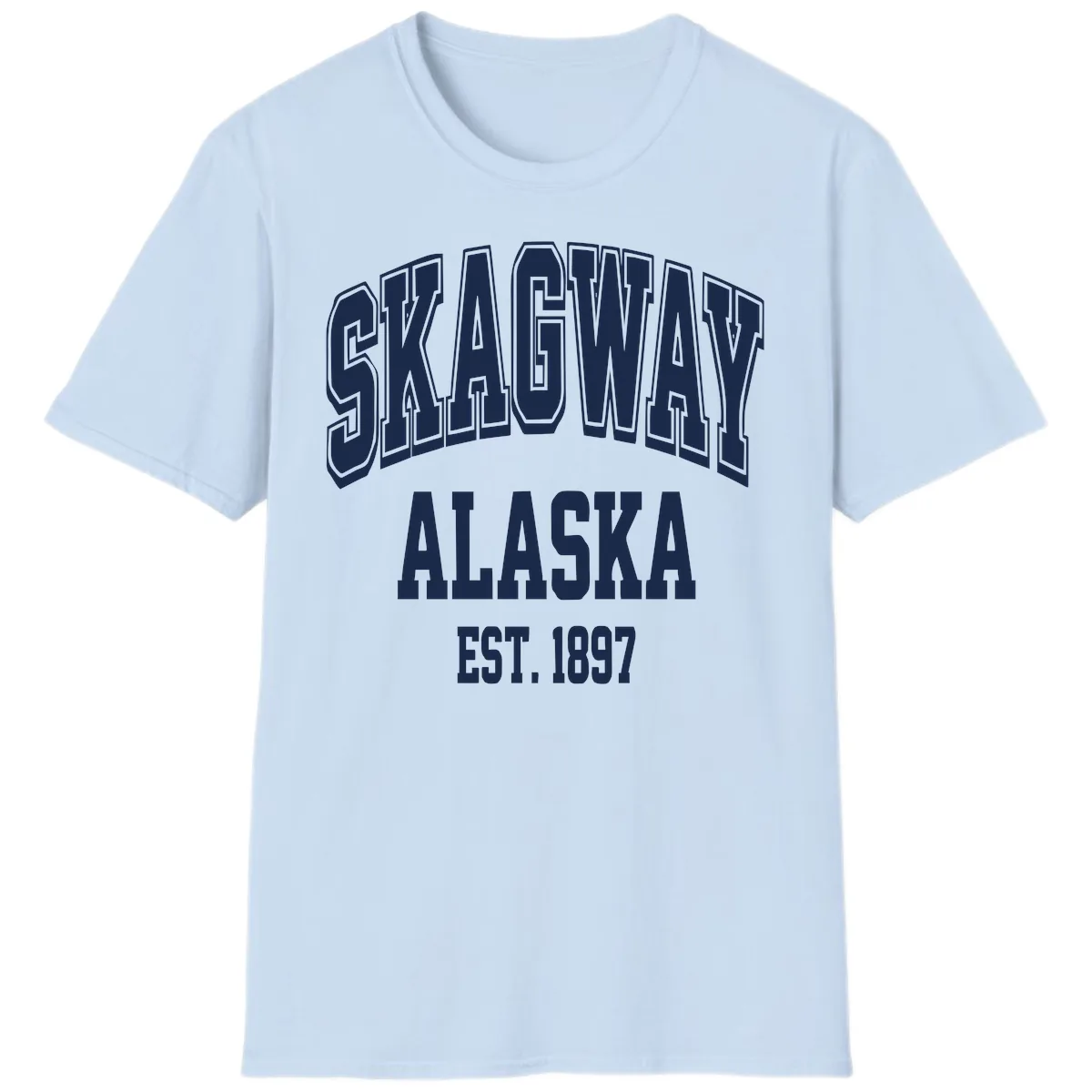 Skagway Alaska Established 1897 T-Shirt in Light Blue