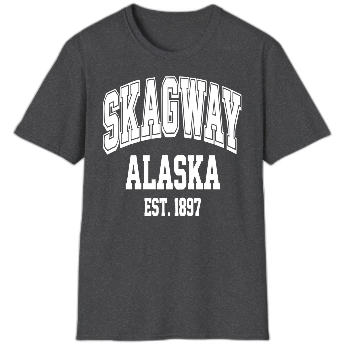 Skagway Alaska Established 1897 T-Shirt in Dark Heather