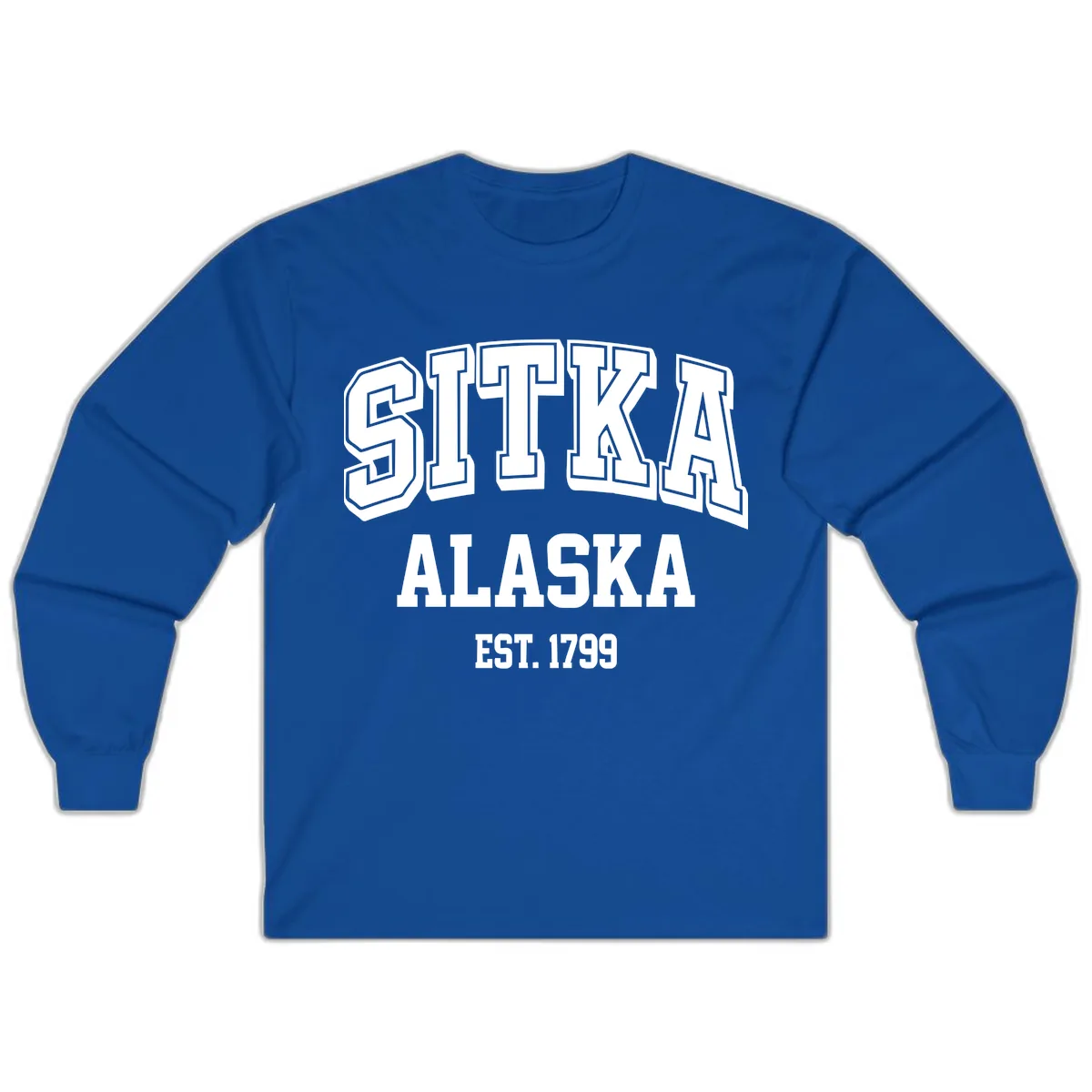 Sitka Alaska Est 1799 Vintage Badge Long Sleeve in Royal