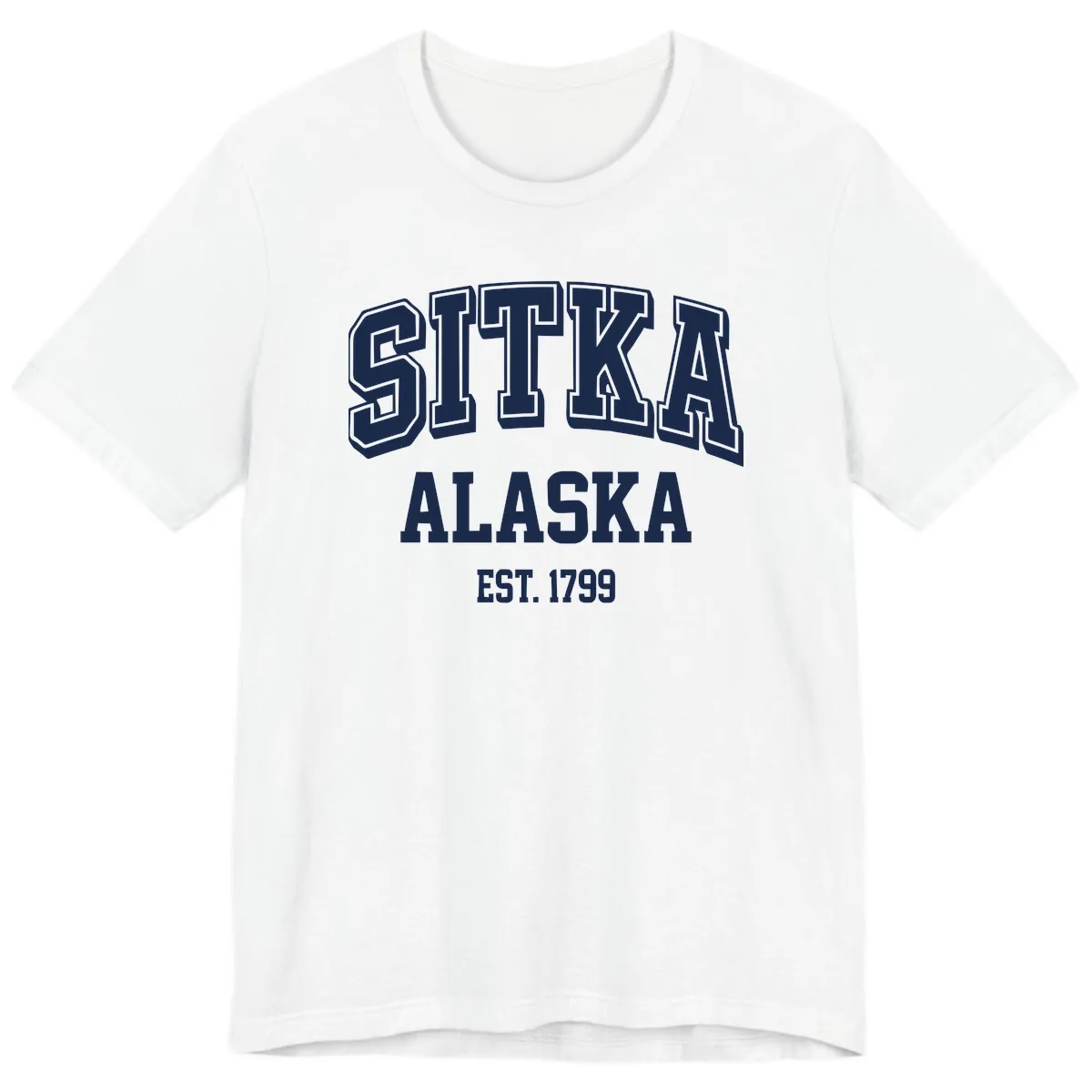 Sitka Alaska Est 1799 Vintage Badge Premium T-Shirt in White