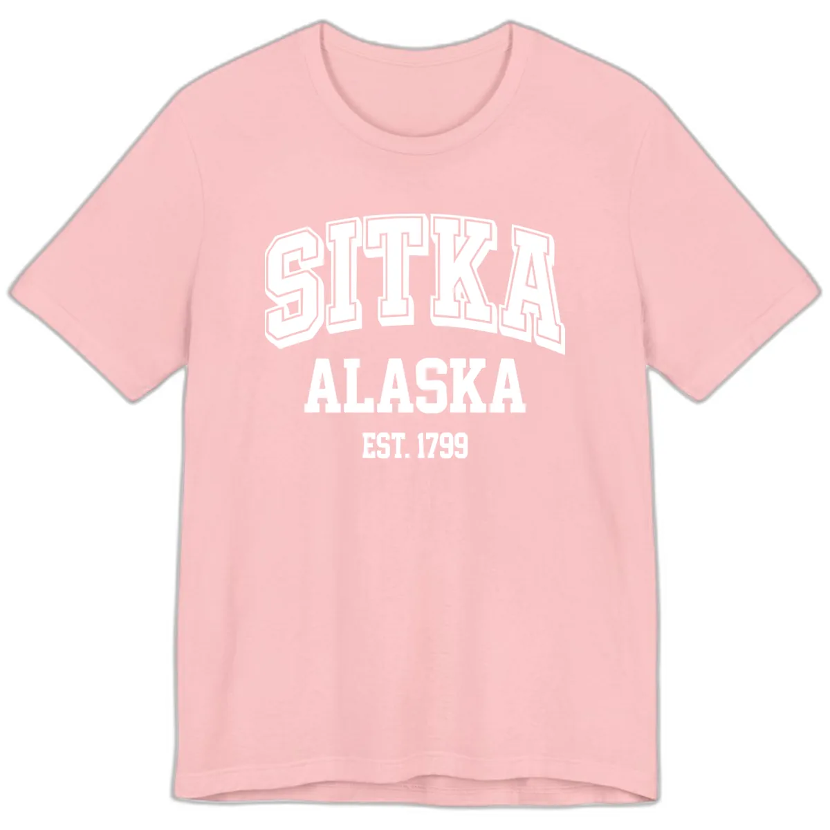 Sitka Alaska Est 1799 Vintage Badge Premium T-Shirt in Pink