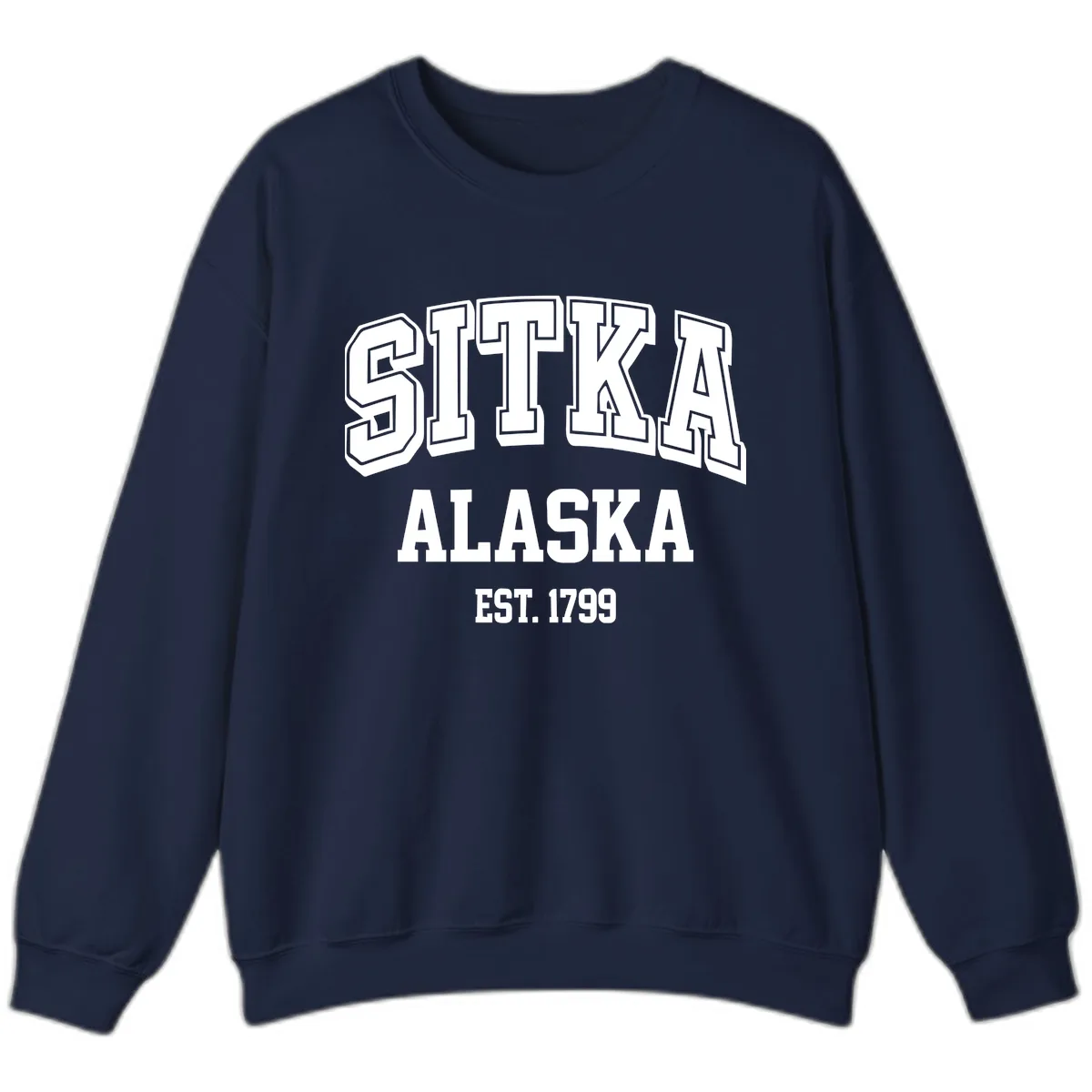 Sitka Alaska Est 1799 Vintage Badge Sweatshirt in Navy