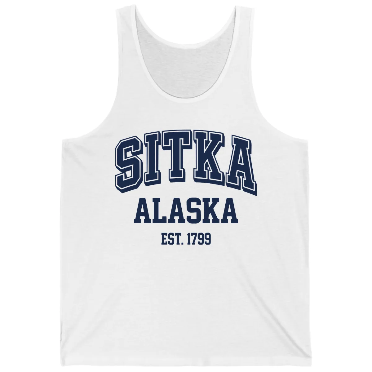 Sitka Alaska Est 1799 Vintage Badge Tank in White