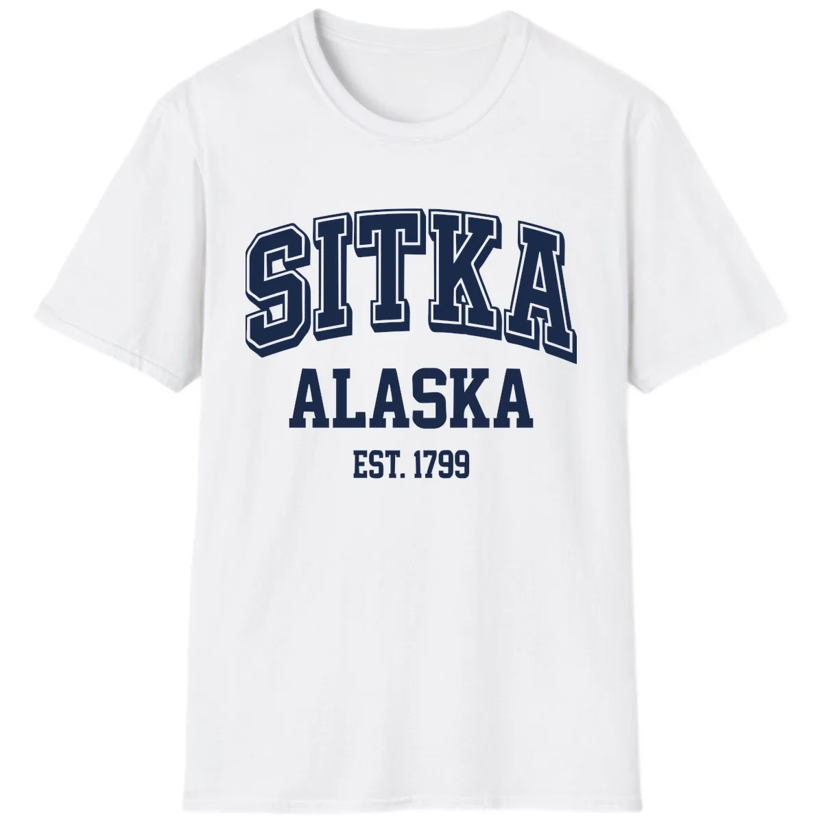 Sitka Alaska Est 1799 Vintage Badge T-Shirt in White