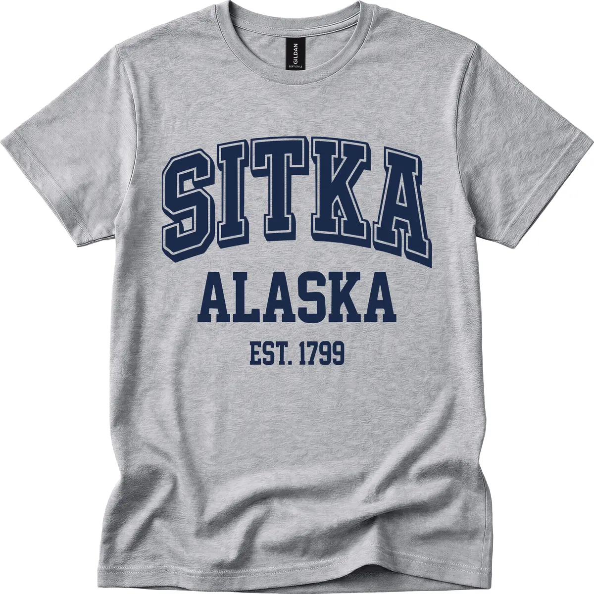 Sitka Alaska Est 1799 Vintage Badge T-Shirt in Sport Grey