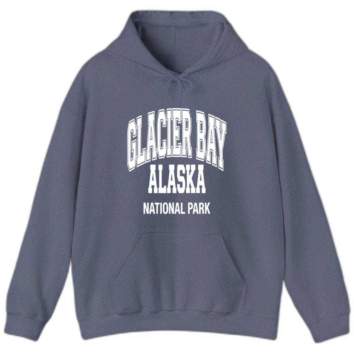 Glacier Bay Alaska National Park Hoodie in Heather Navy