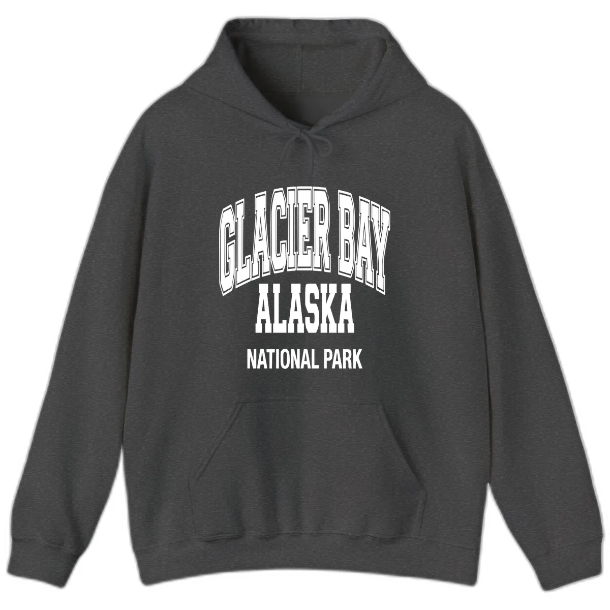 Glacier Bay Alaska National Park Hoodie in Dark Heather