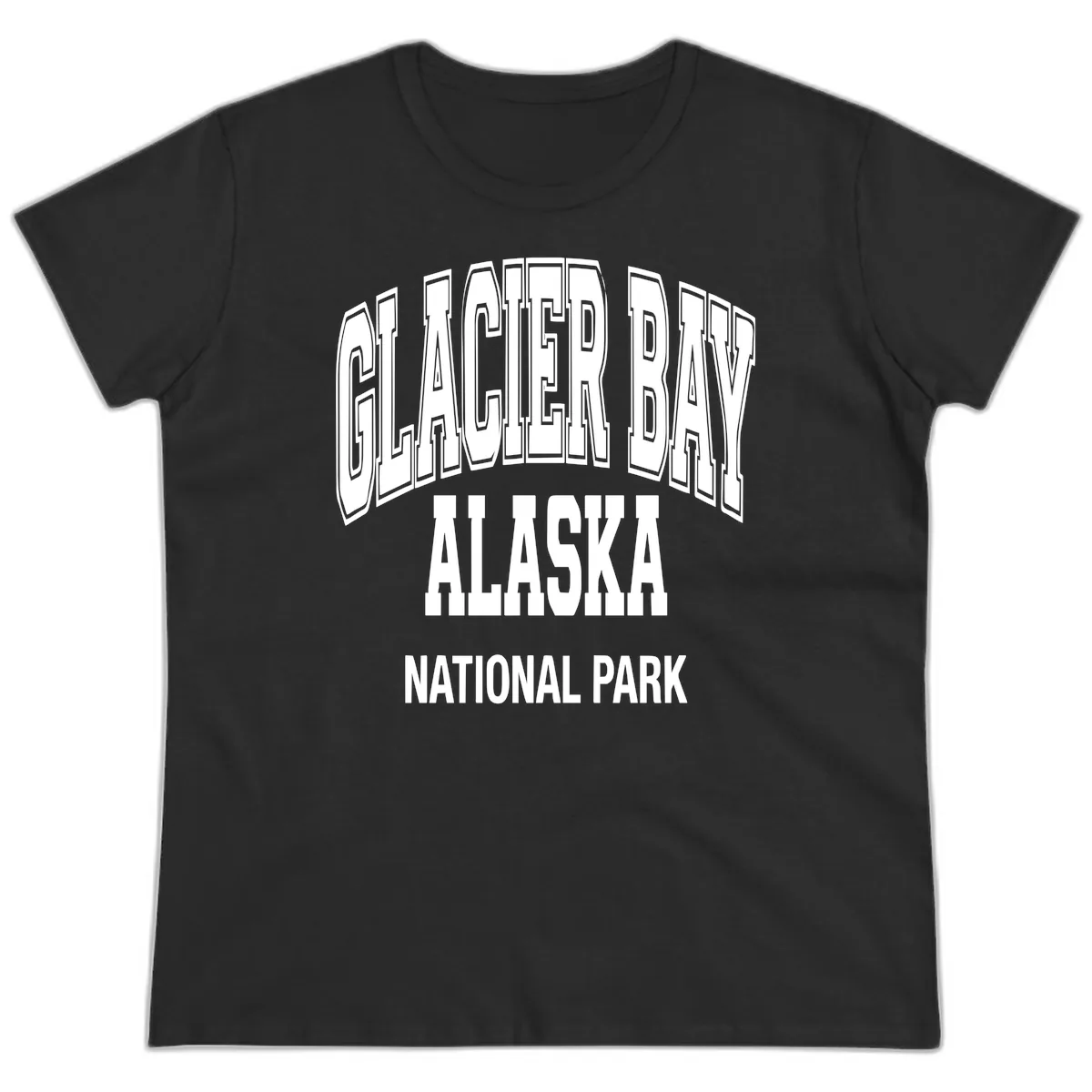 Glacier Bay Alaska National Park Ladies Tee in Black