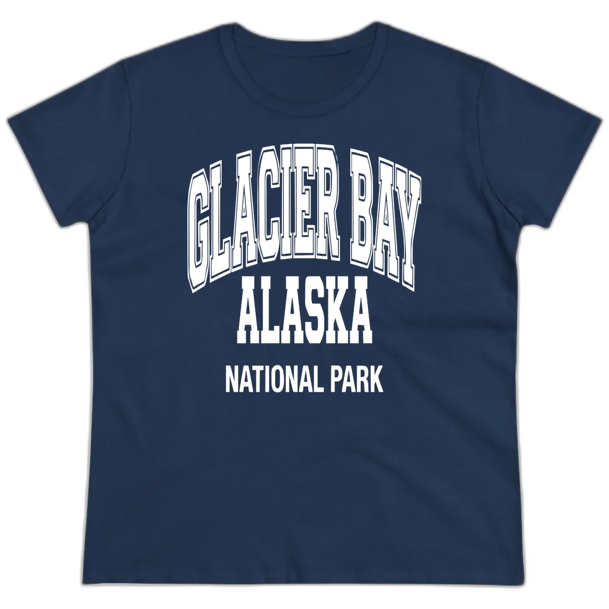 Glacier Bay Alaska National Park Ladies Tee in Navy