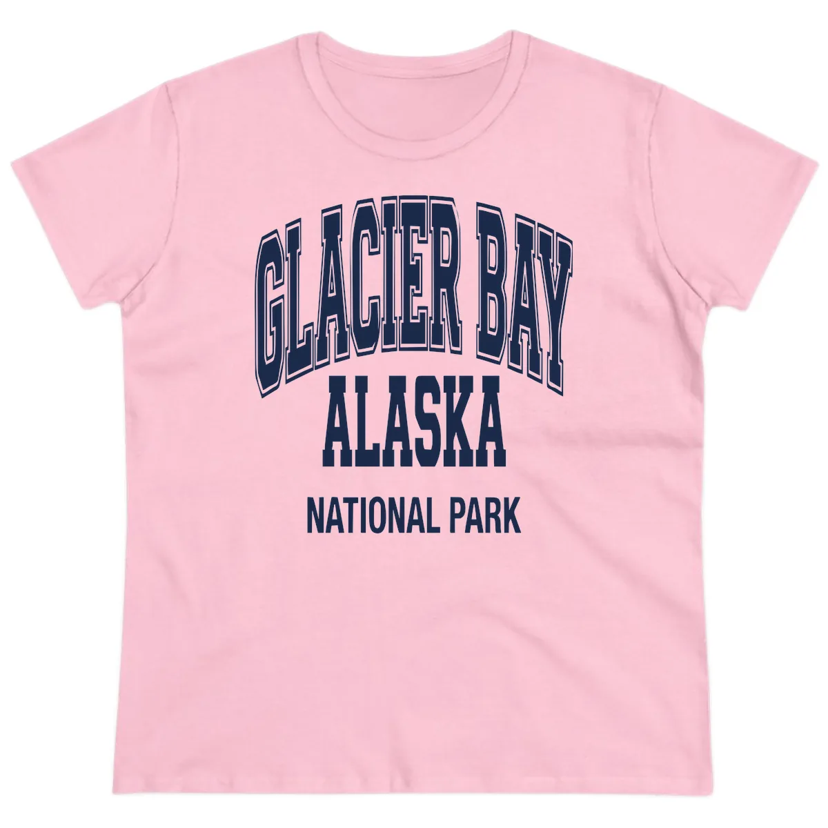 Glacier Bay Alaska National Park Ladies Tee in Light Pink