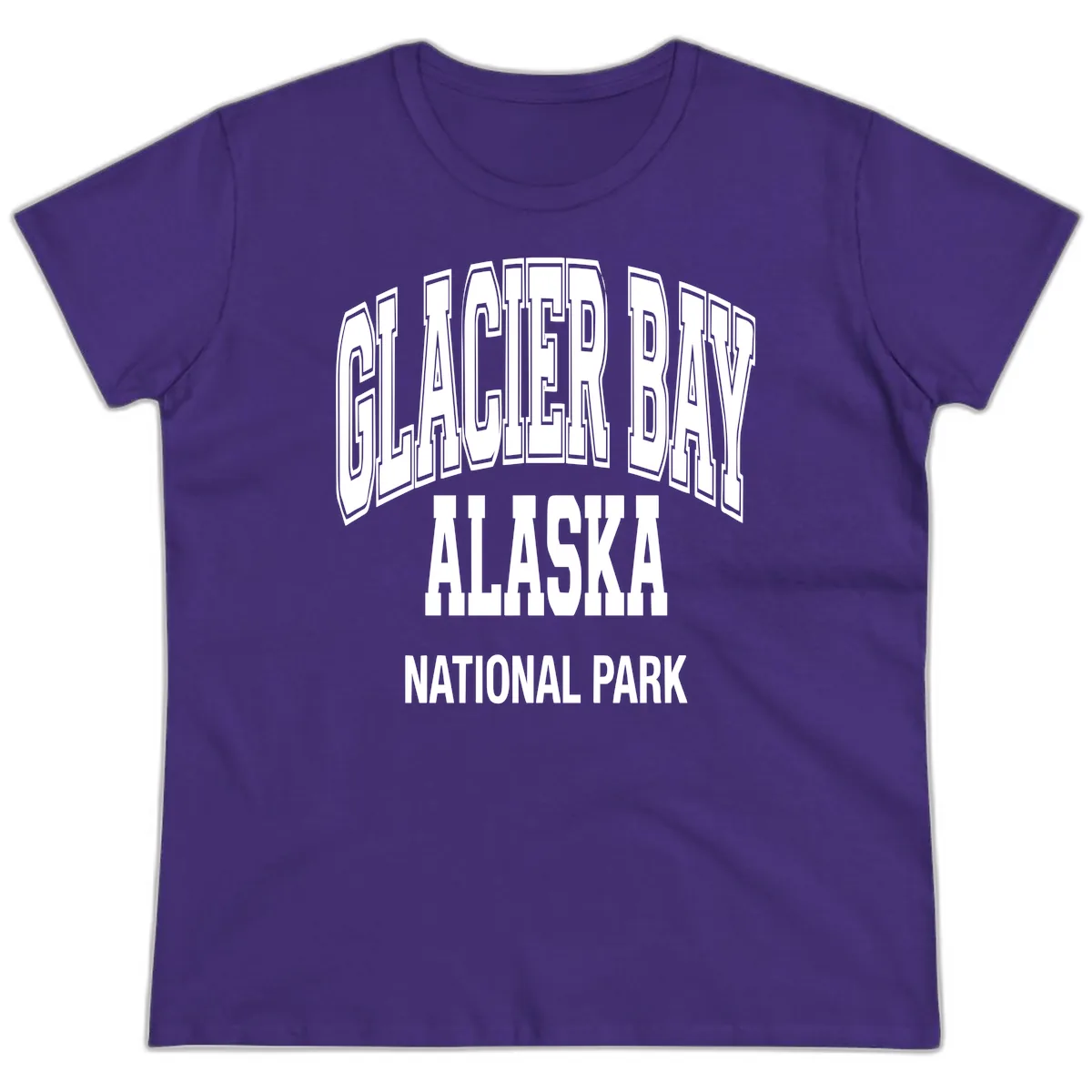 Glacier Bay Alaska National Park Ladies Tee in Purple