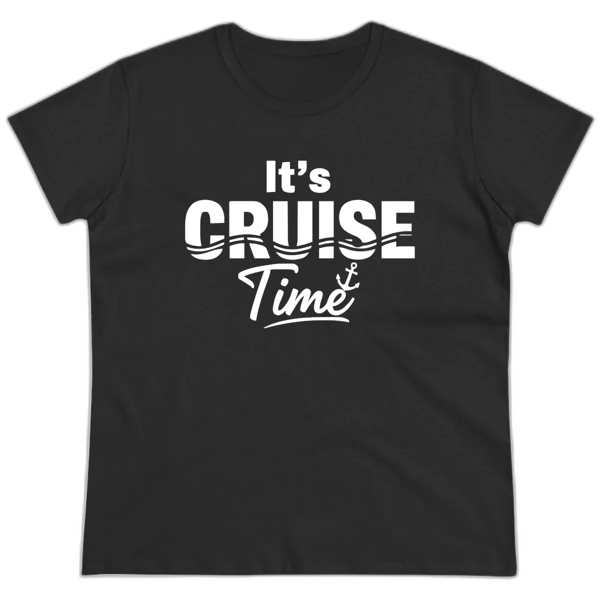It's Cruise Time Ladies Tee in Black