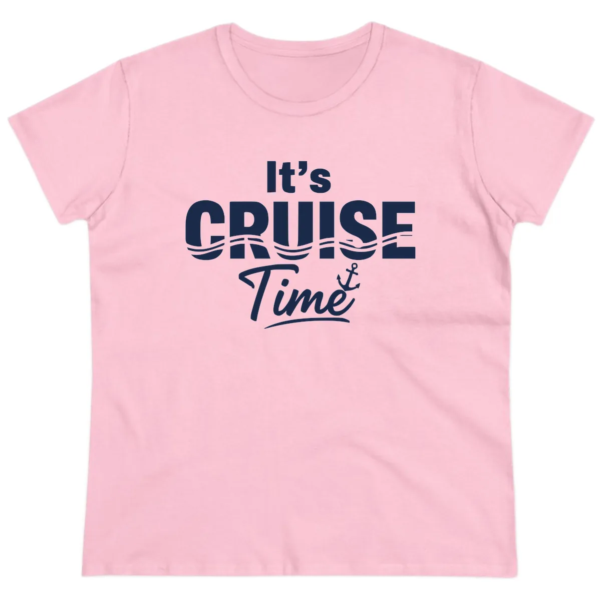 It's Cruise Time Ladies Tee in Light Pink