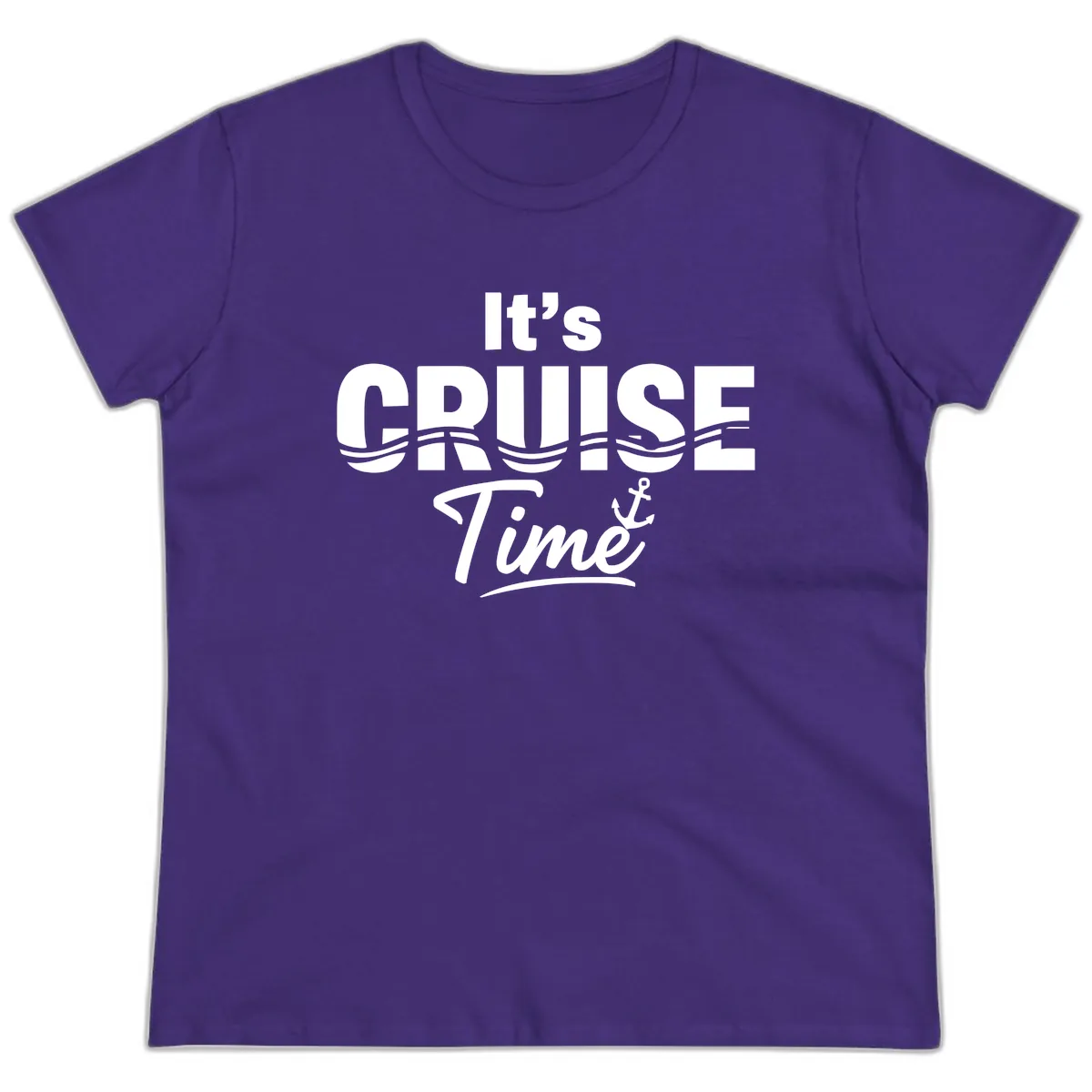 It's Cruise Time Ladies Tee in Purple