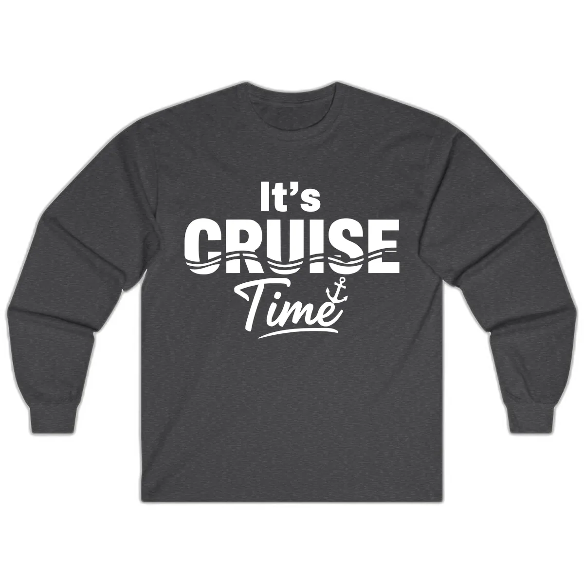 It's Cruise Time Long Sleeve in Dark Heather