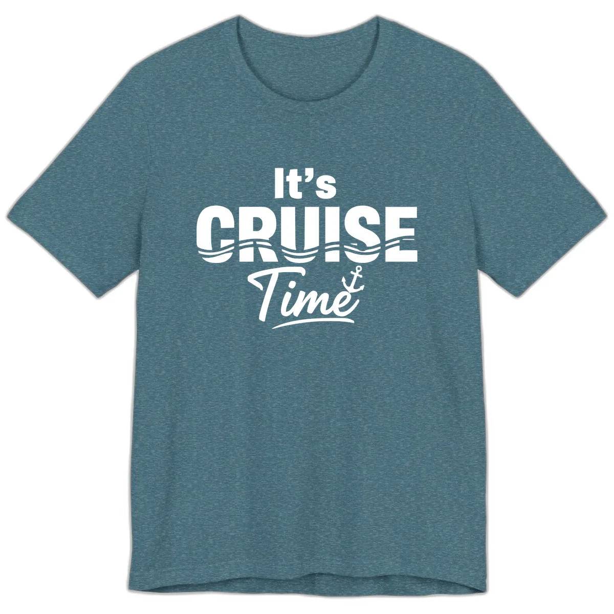 It's Cruise Time Premium T-Shirt in Heather Deep Teal