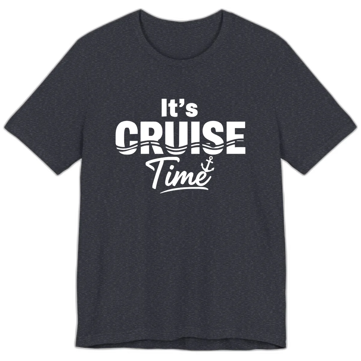It's Cruise Time Premium T-Shirt in Heather Navy