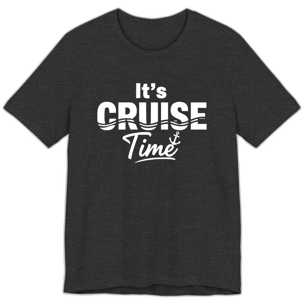 It's Cruise Time Premium T-Shirt in Dark Grey Heather