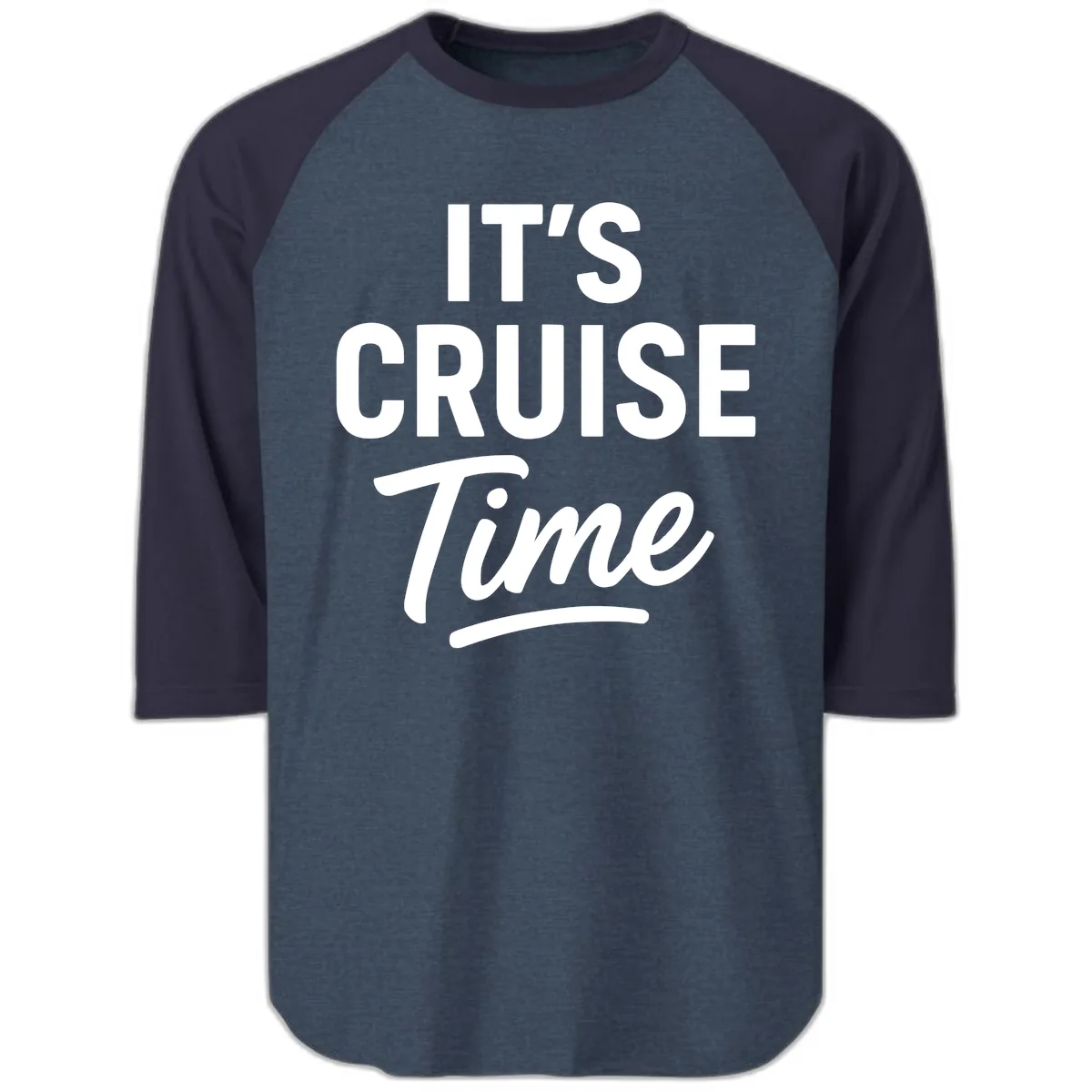 It's Cruise Time Raglan 3/4 in Heather Denim Navy