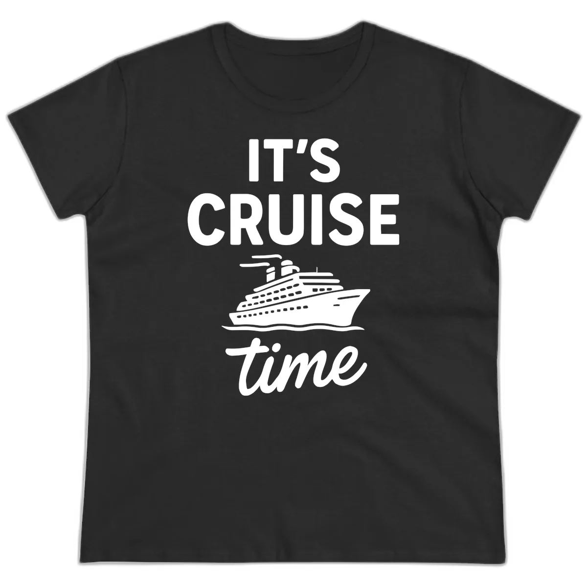 It's Cruise Time Ladies Tee in Black