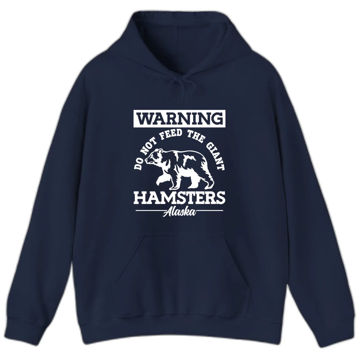 Do Not Feed The Giant Hamsters Alaska Hoodie in Navy