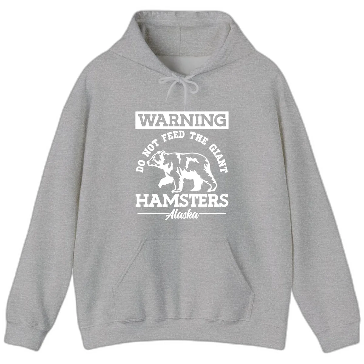 Do Not Feed The Giant Hamsters Alaska Hoodie in Sport Grey