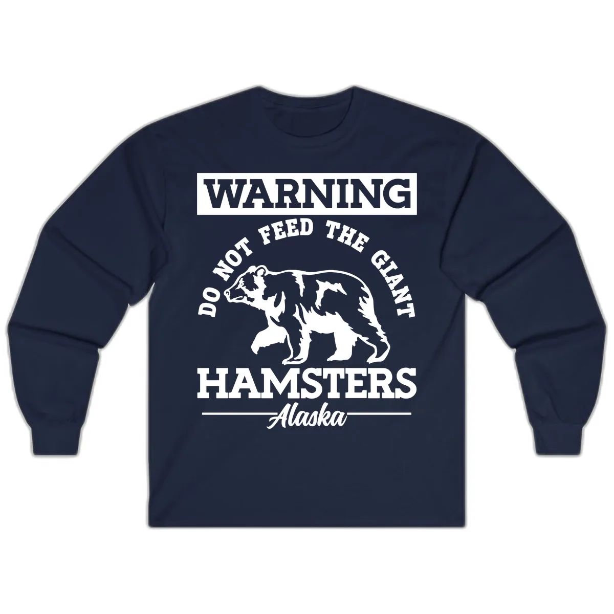 Do Not Feed The Giant Hamsters Alaska Long Sleeve in Navy