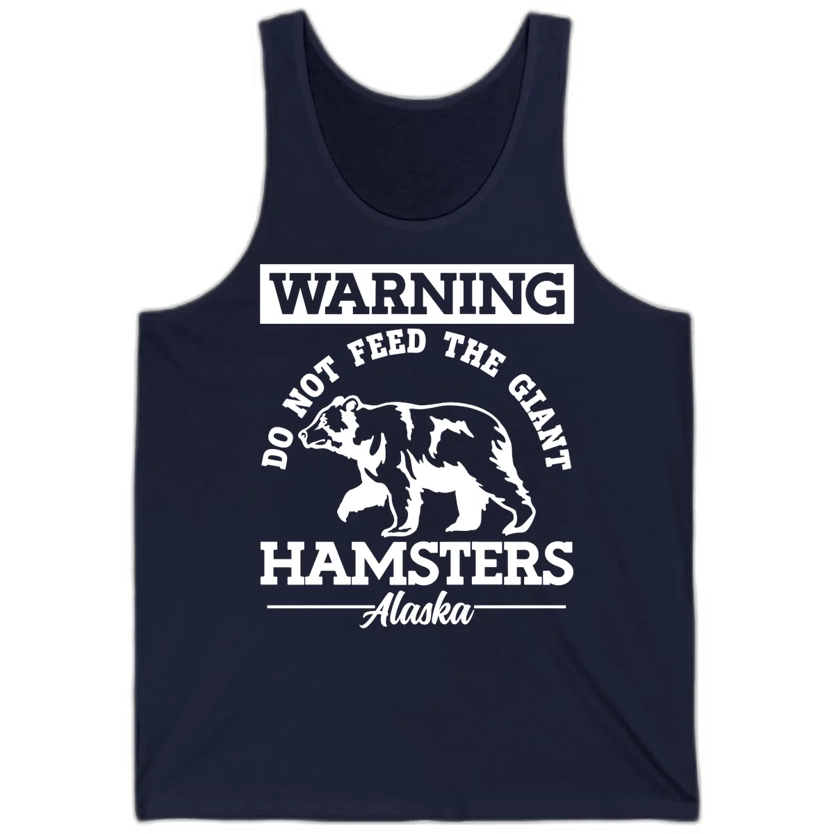 Do Not Feed The Giant Hamsters Alaska Tank in Navy