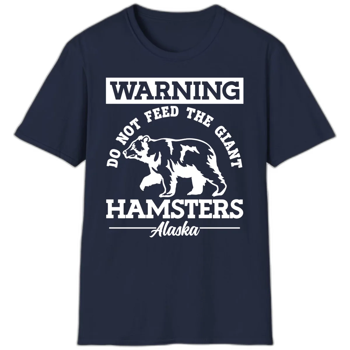 Do Not Feed The Giant Hamsters Alaska T-Shirt in Navy
